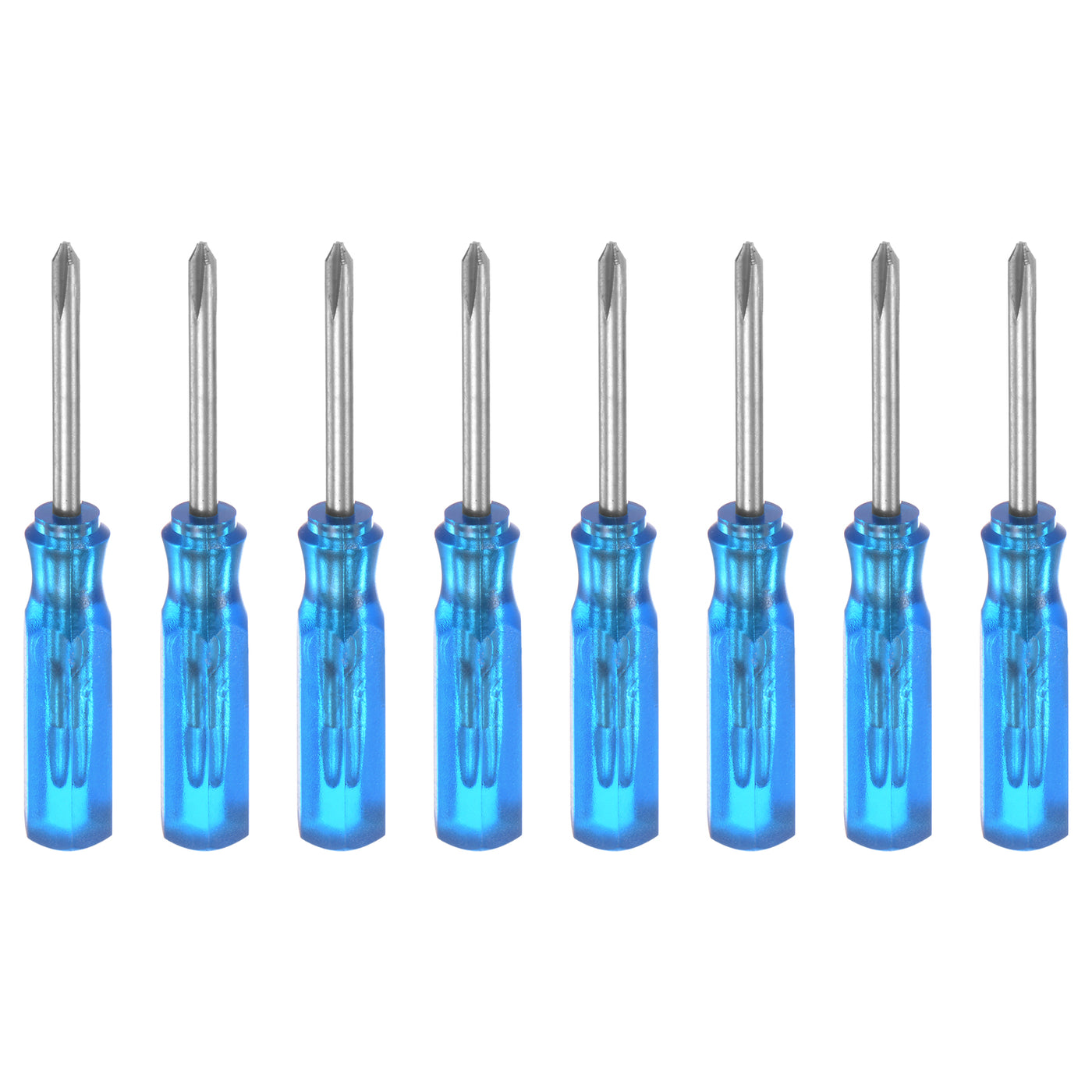 Harfington 8Pcs PH0 Mini Phillips Screwdriver 2mm Magnetic Cross Head 45mm Length, Blue