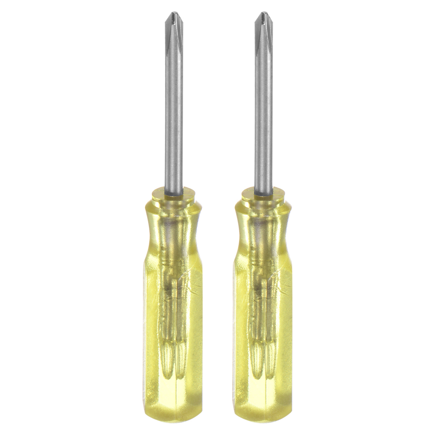 Harfington 2Pcs PH0 Mini Phillips Screwdriver 2mm Magnetic Cross Head 45mm Length, Yellow