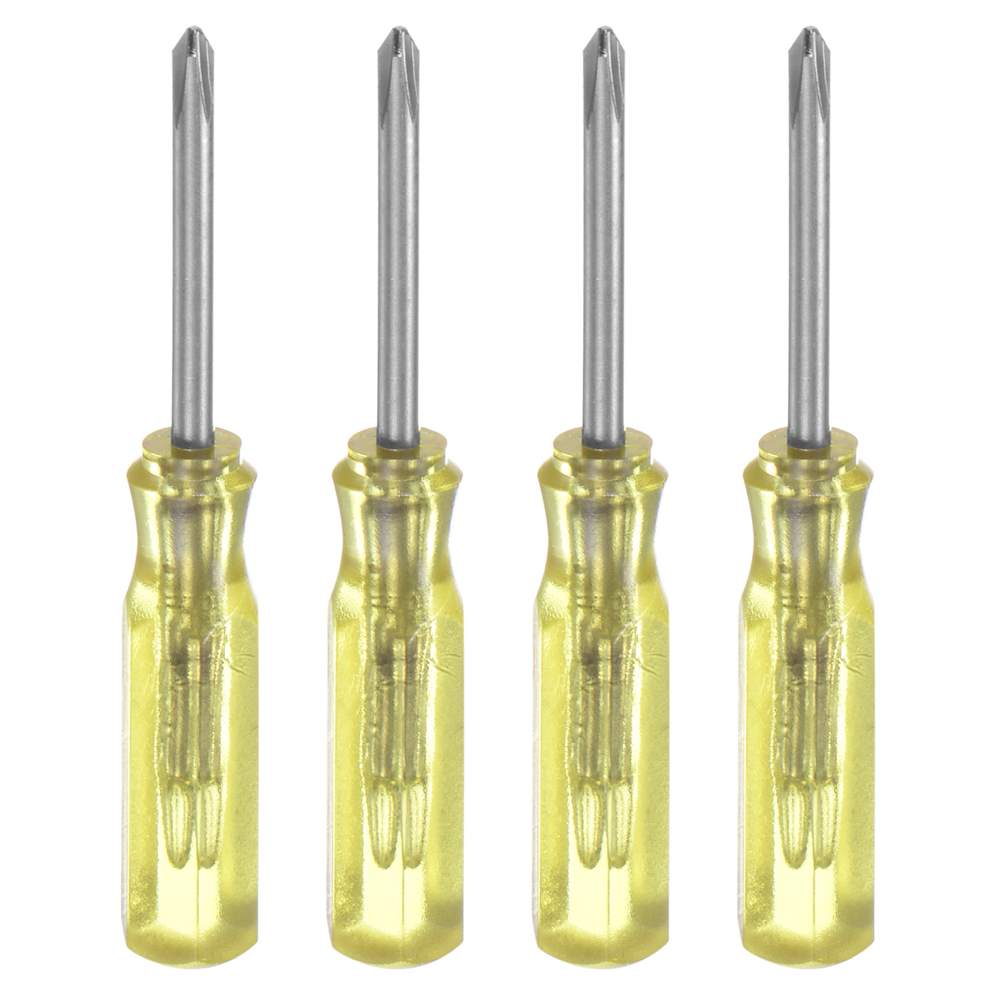 Harfington 4Pcs PH0 Mini Phillips Screwdriver 2mm Magnetic Cross Head 45mm Length, Yellow