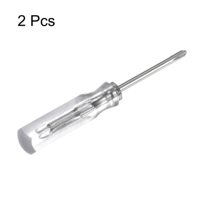 Harfington 2Pcs PH0 Mini Phillips Screwdriver 1.5mm Magnetic Cross Head 45mm(L),Transparent