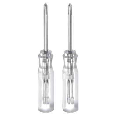 Harfington 2Pcs PH0 Mini Phillips Screwdriver 1.5mm Magnetic Cross Head 45mm(L),Transparent