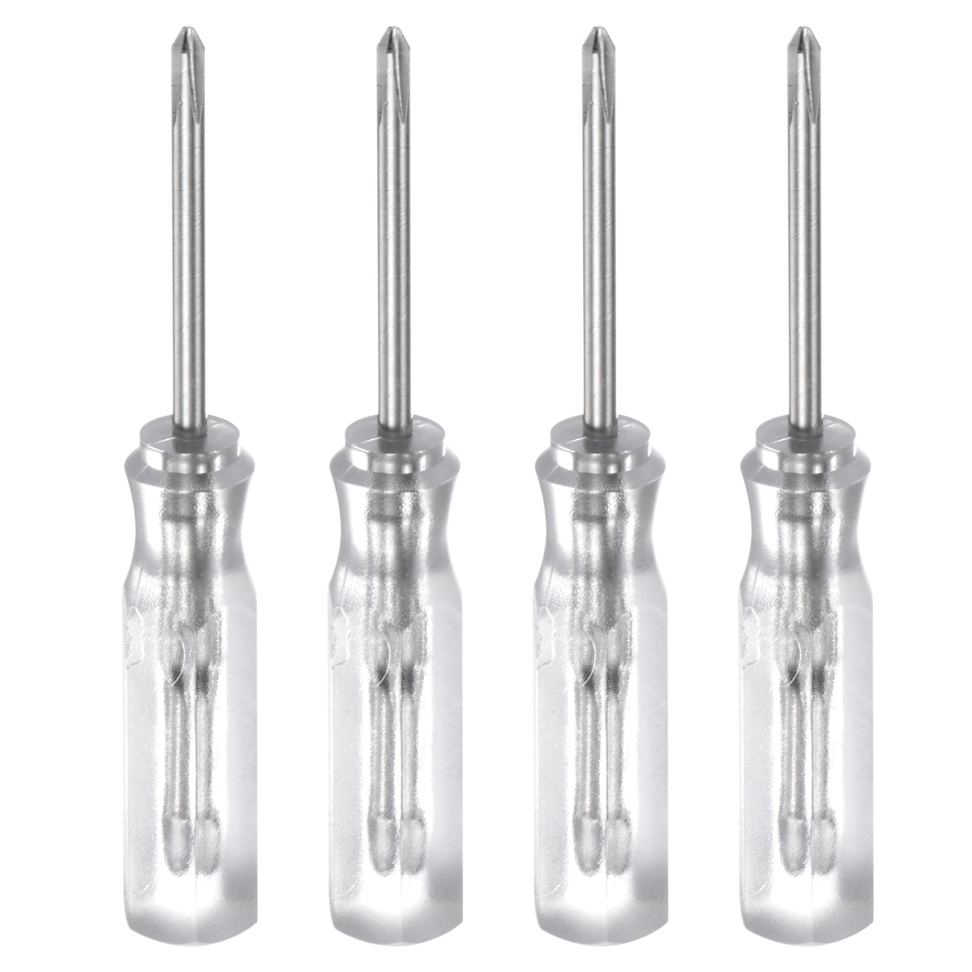 Harfington 4Pcs PH0 Mini Phillips Screwdriver 1.5mm Magnetic Cross Head 45mm(L),Transparent