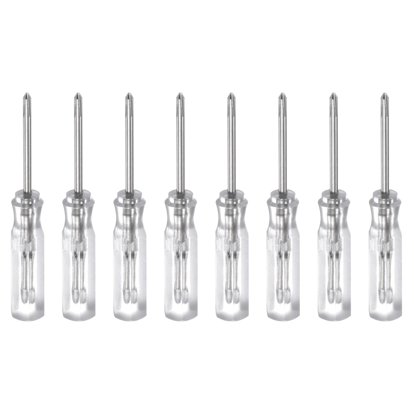 Harfington 8Pcs PH0 Mini Phillips Schraubendreher 1,5 mm Magnetischer Kreuzkopf 45 mm Länge für Reparaturen an kleinen Geräten, Transparent