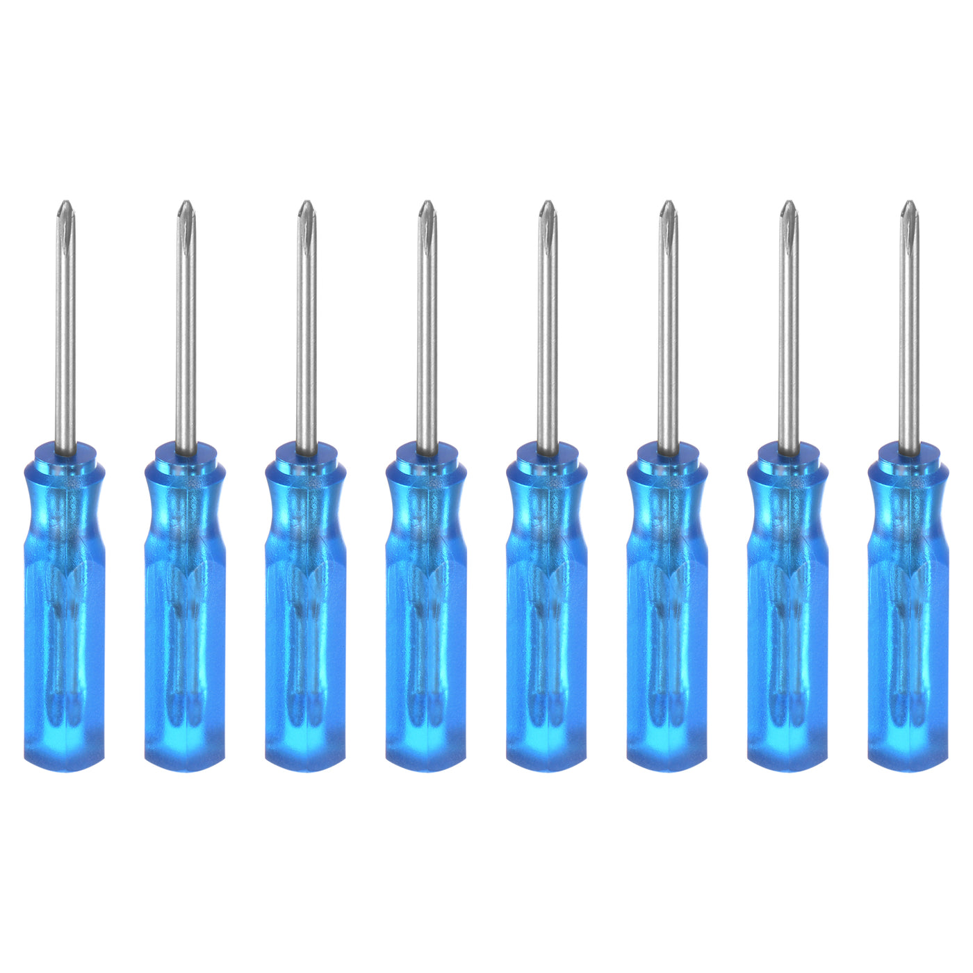 Harfington 8Pcs PH0 Mini Phillips Screwdriver 1.5mm Magnetic Cross Head 45mm Length, Blue