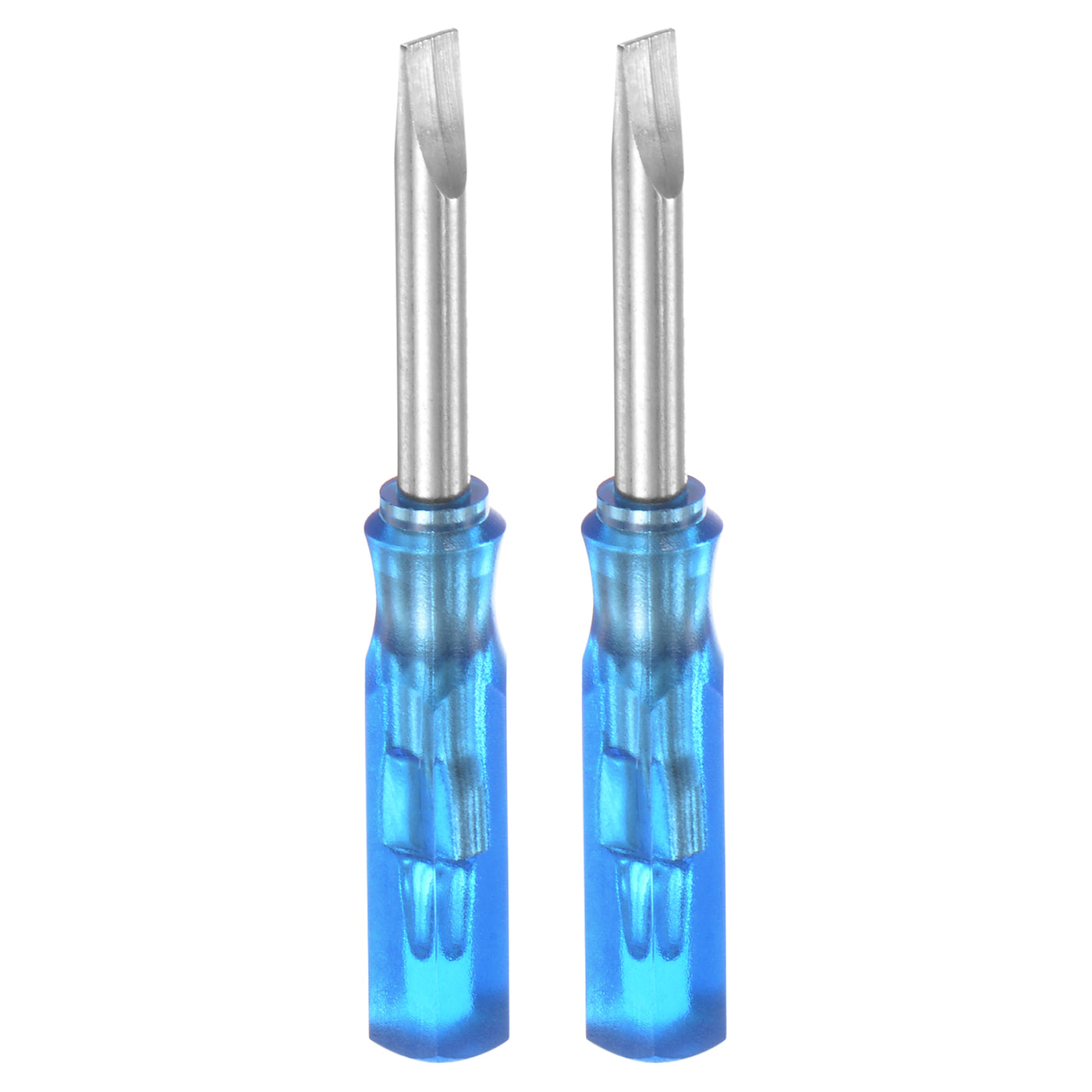 Harfington 2Pcs SL3.0 Mini Slotted Screwdriver 3mm Magnetic Flat Head 45mm Length, Blue