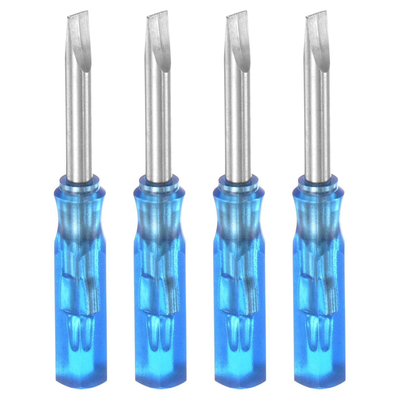 Harfington 4Pcs SL3.0 Mini Slotted Screwdriver 3mm Magnetic Flat Head 45mm Length, Blue