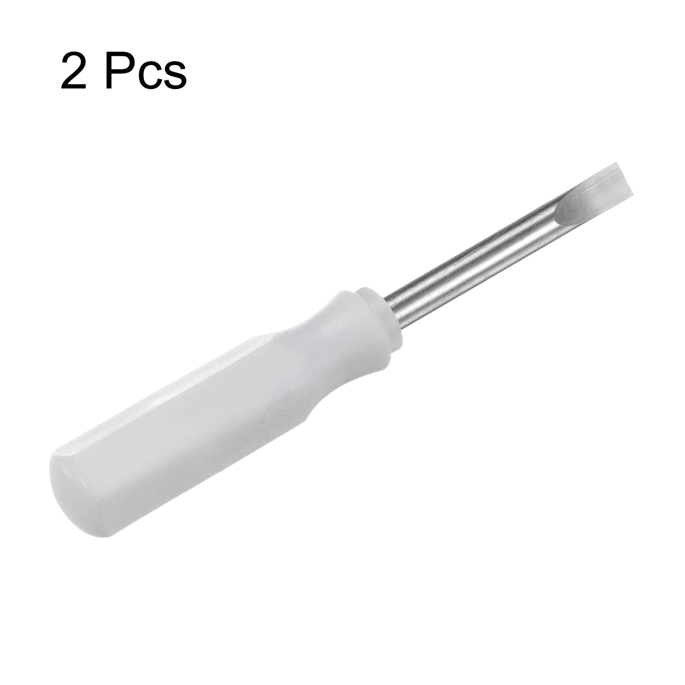 Harfington 2Pcs SL2.5 Mini Slotted Screwdriver 2.5mm Magnetic Flat Head 45mm Length, White