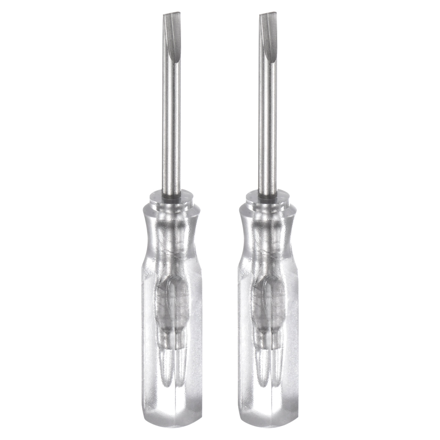 Harfington 2Pcs SL2.0 Mini Slotted Screwdriver 2mm Magnetic Flat Head 45mm(L),Transparent