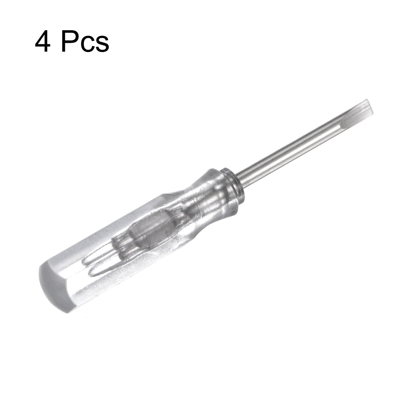 Harfington 4Pcs SL2.0 Mini Slotted Screwdriver 2mm Magnetic Flat Head 45mm(L),Transparent