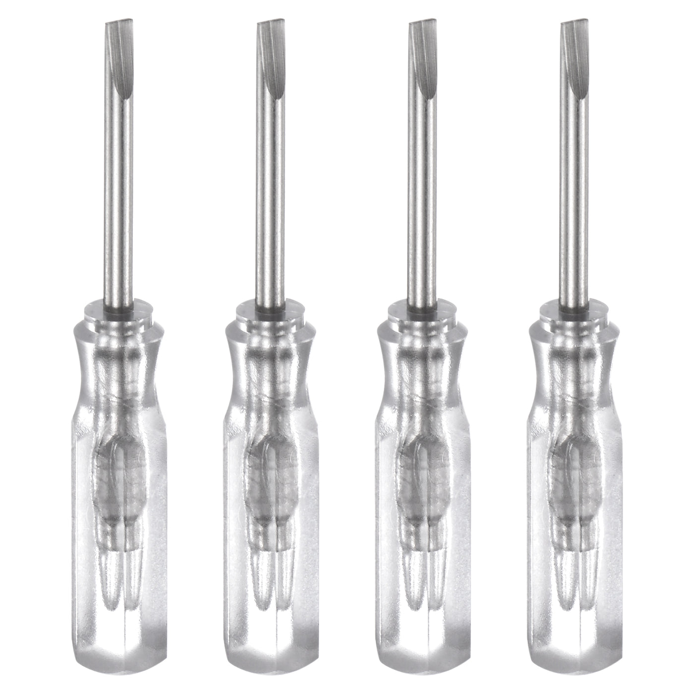 Harfington 4Pcs SL2.0 Mini Slotted Screwdriver 2mm Magnetic Flat Head 45mm(L),Transparent