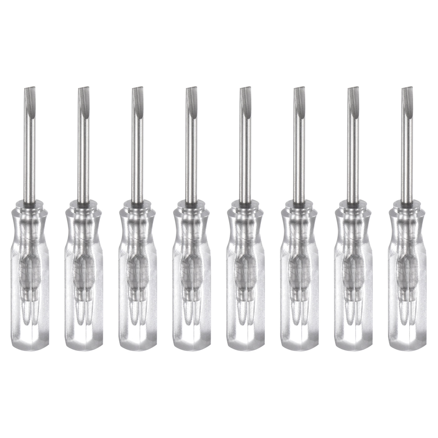 Harfington 8Pcs SL2.0 Mini Slotted Screwdriver 2mm Magnetic Flat Head 45mm(L),Transparent