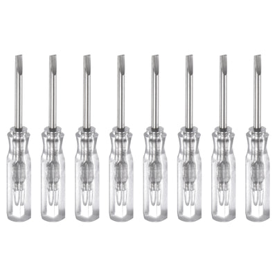 Harfington 8Pcs SL2.0 Mini Slotted Screwdriver 2mm Magnetic Flat Head 45mm(L),Transparent