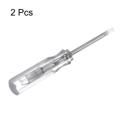 Harfington 2Pcs SL1.5 Mini Slotted Screwdriver 1.5mm Magnetic Flat Head 45mm(L),Transparent