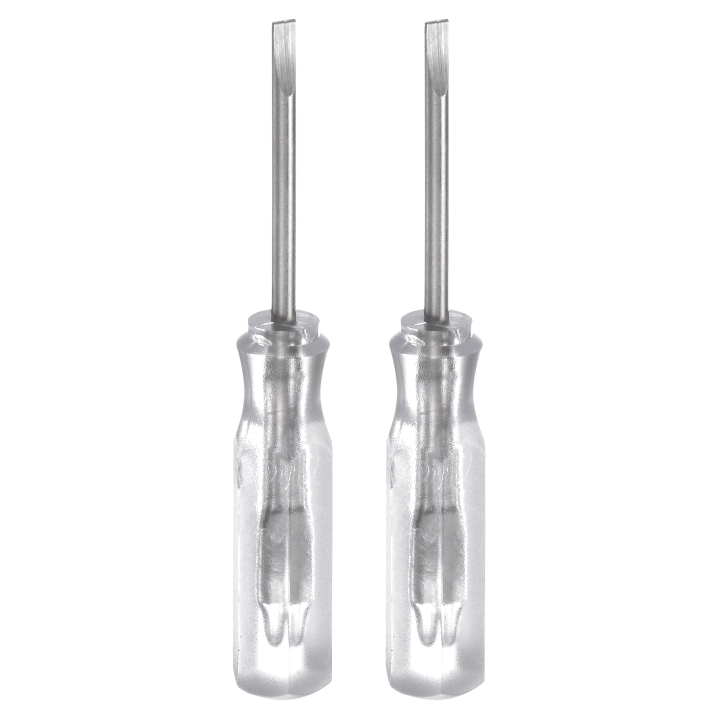 Harfington 2Pcs SL1.5 Mini Slotted Screwdriver 1.5mm Magnetic Flat Head 45mm(L),Transparent