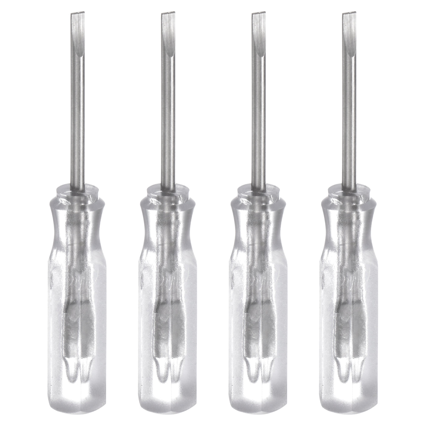 Harfington 4Pcs SL1.5 Mini Slotted Screwdriver 1.5mm Magnetic Flat Head 45mm(L),Transparent