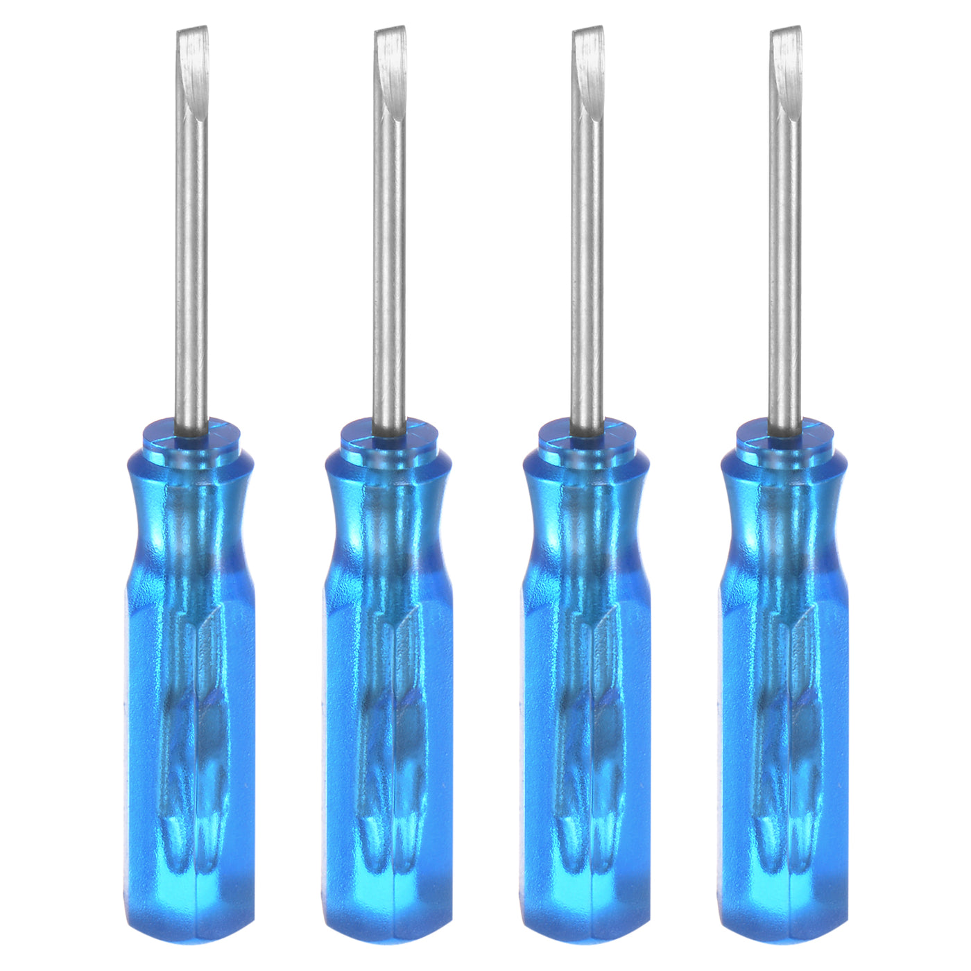 Harfington 4Pcs SL1.5 Mini Slotted Screwdriver 1.5mm Magnetic Flat Head 45mm Length, Blue