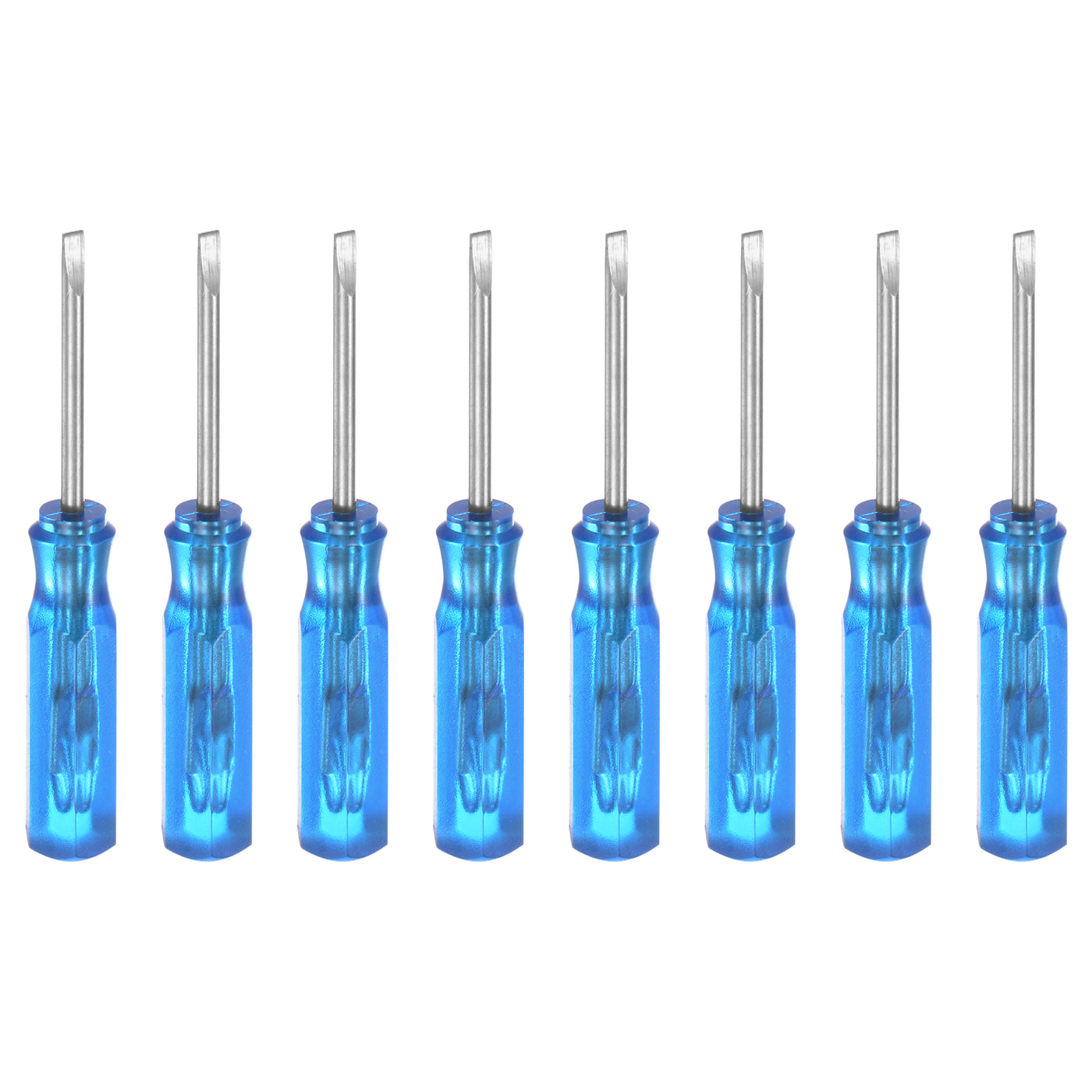 Harfington 8Pcs SL1.5 Mini Slotted Screwdriver 1.5mm Magnetic Flat Head 45mm Length, Blue