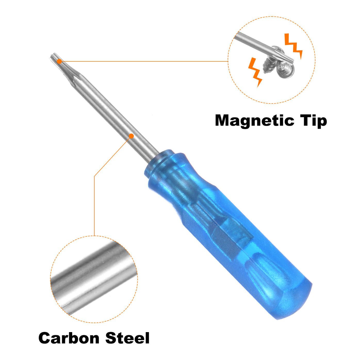 Harfington 2Pcs Mini Torx Screwdriver T5 Magnetic Star Head 45mm Length, Blue