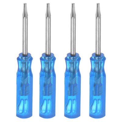 Harfington 4Pcs Mini Torx Screwdriver T5 Magnetic Star Head 45mm Length, Blue