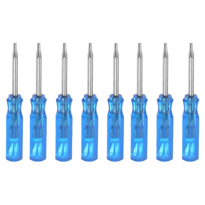 Harfington 8Pcs Mini Torx Screwdriver T5 Magnetic Star Head 45mm Length, Blue