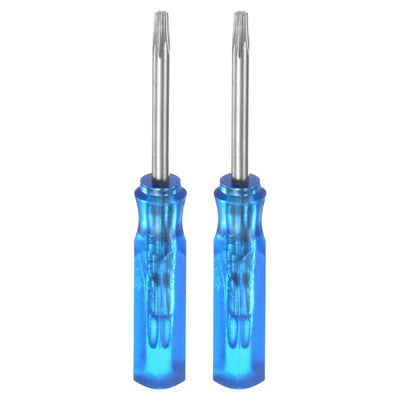 Harfington 2Pcs Mini Torx Screwdriver T6 Magnetic Star Head 45mm Length, Blue