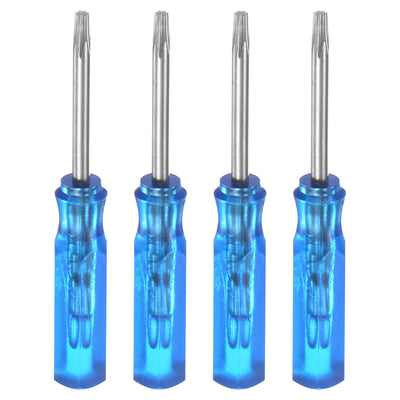 Harfington 4Pcs Mini Torx Screwdriver T6 Magnetic Star Head 45mm Length, Blue