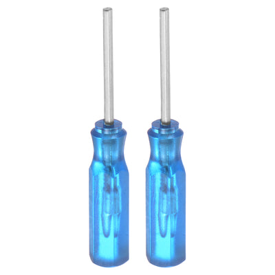 Harfington 2Pcs Hex Screwdriver H1.5 Magnetic Carbon Steel Hexagonal Head Screw Driver,Blue