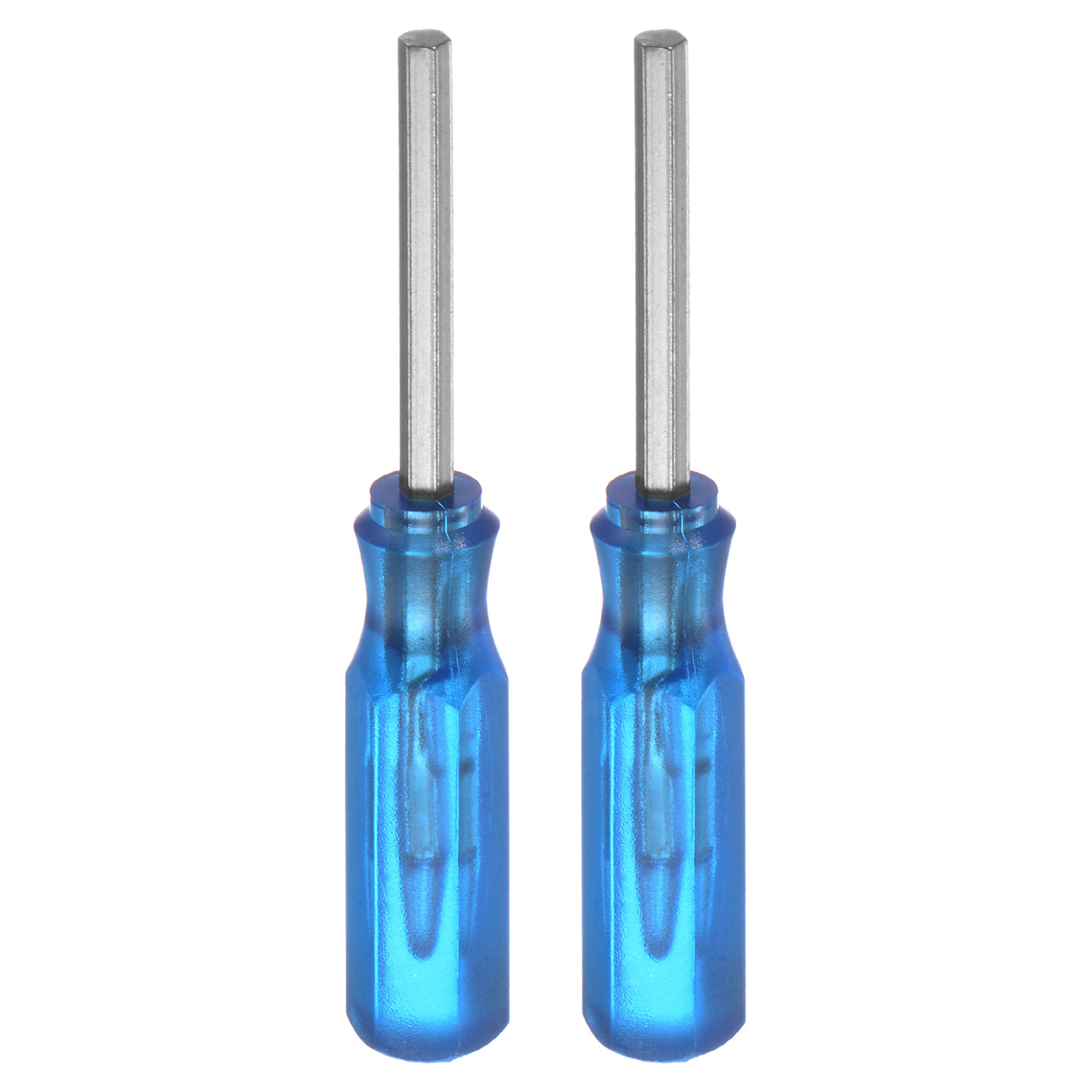 Harfington 2Pcs Hex Screwdriver H2 Magnetic Carbon Steel Hexagonal Head Screw Driver,Blue