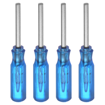 Harfington 4Pcs Hex Screwdriver H2 Magnetic Carbon Steel Hexagonal Head Screw Driver,Blue