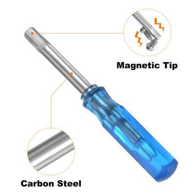 Harfington 2 Stück Sechskantschraubendreher H2.5 Magnetischer Kohlenstoffstahl Sechskantkopf Schraubendreher 45mm Länge für Reparaturen an kleinen Geräten, Blau