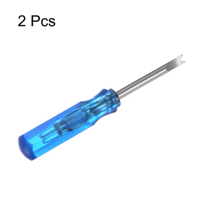 Harfington 2Pcs Mini V-shape Screwdriver V2 Magnetic V Head 45mm Length,Blue