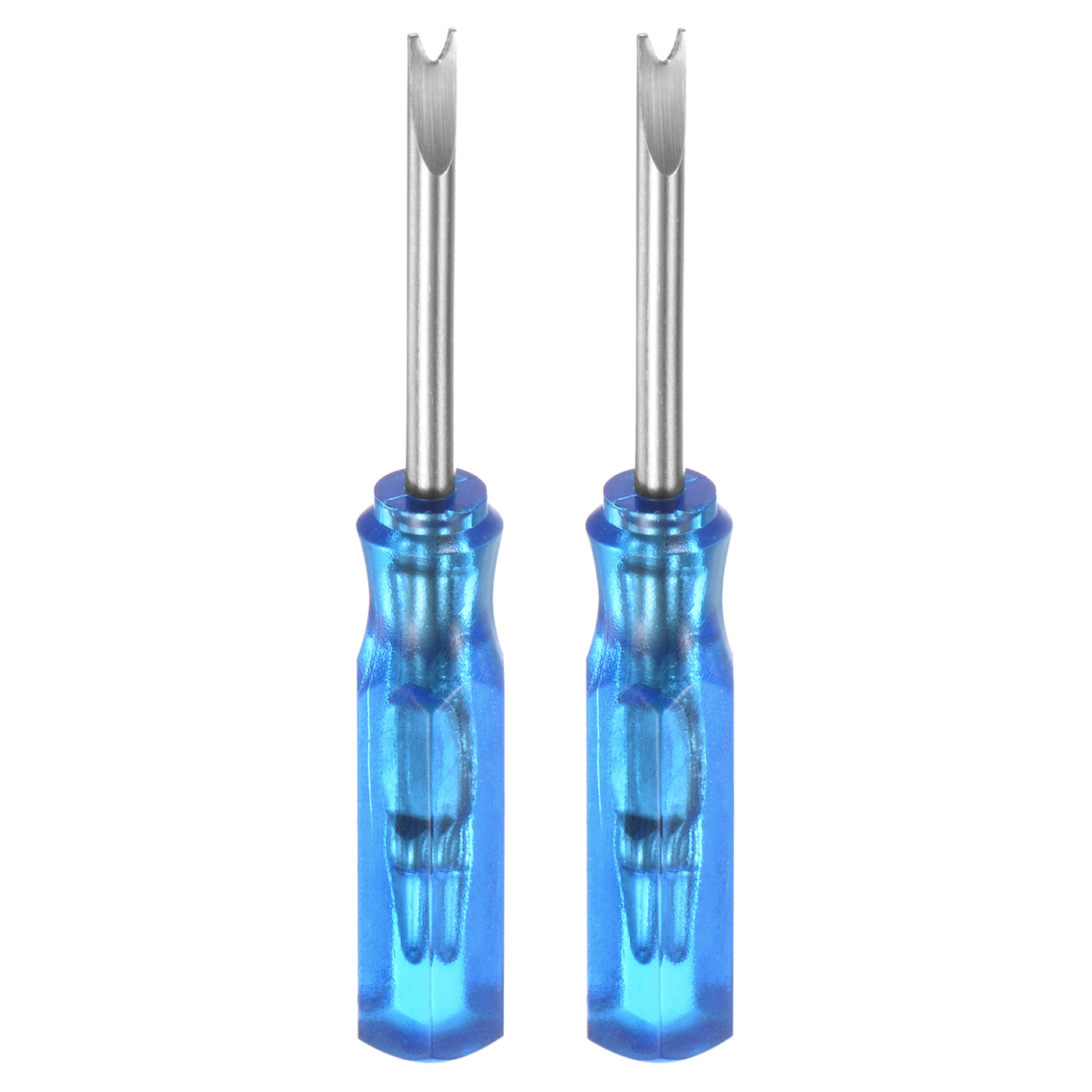 Harfington 2Pcs Mini V-shape Screwdriver V2 Magnetic V Head 45mm Length,Blue