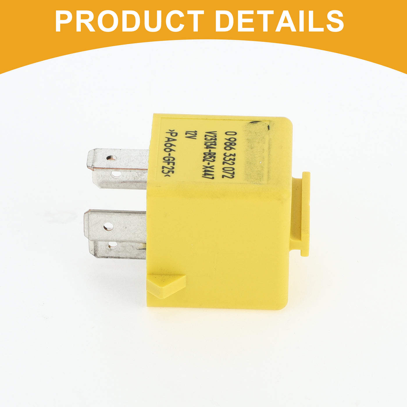 Partuto Mini Starter Relay No.YWB10027L - Car Horn Relay - 12V 60A 4 Pin for Land Rover Discovery 1994-2004 Plastic Yellow - 1 Pc