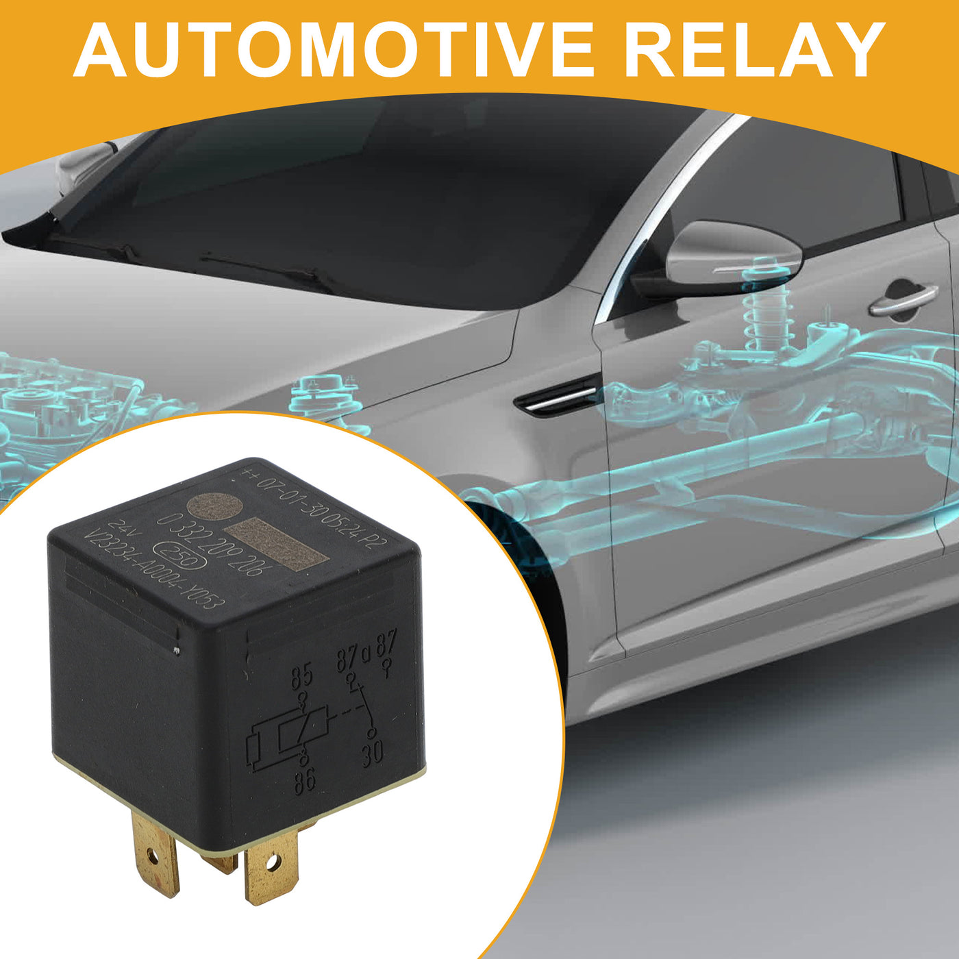 Partuto Multi-Purpose Automotive Relay - Car Changeover Mini Relay - 24V 20/10A 5 Pin for MAN Vehicles Plastic Black - 1 Pc