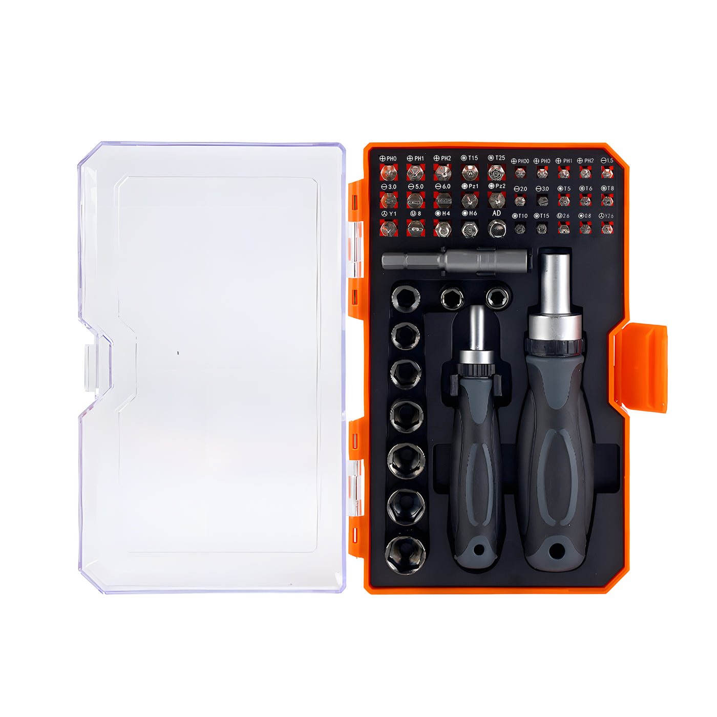 Harfington 42-in-1 Cr-V Steel， ABS Nickel Plated Ratchet Screwdriver Socket Sets