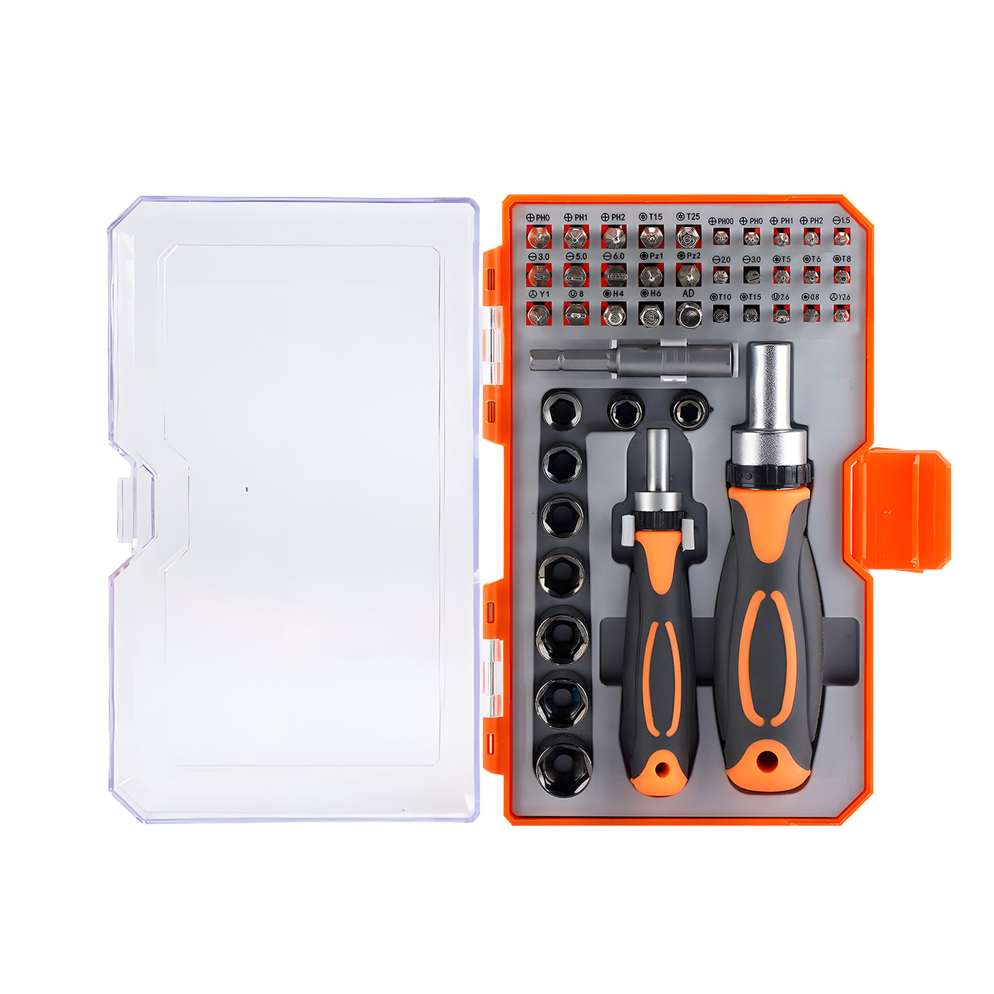 Harfington 42-in-1 Cr-V Steel， ABS Nickel Plated Ratchet Screwdriver Socket Sets