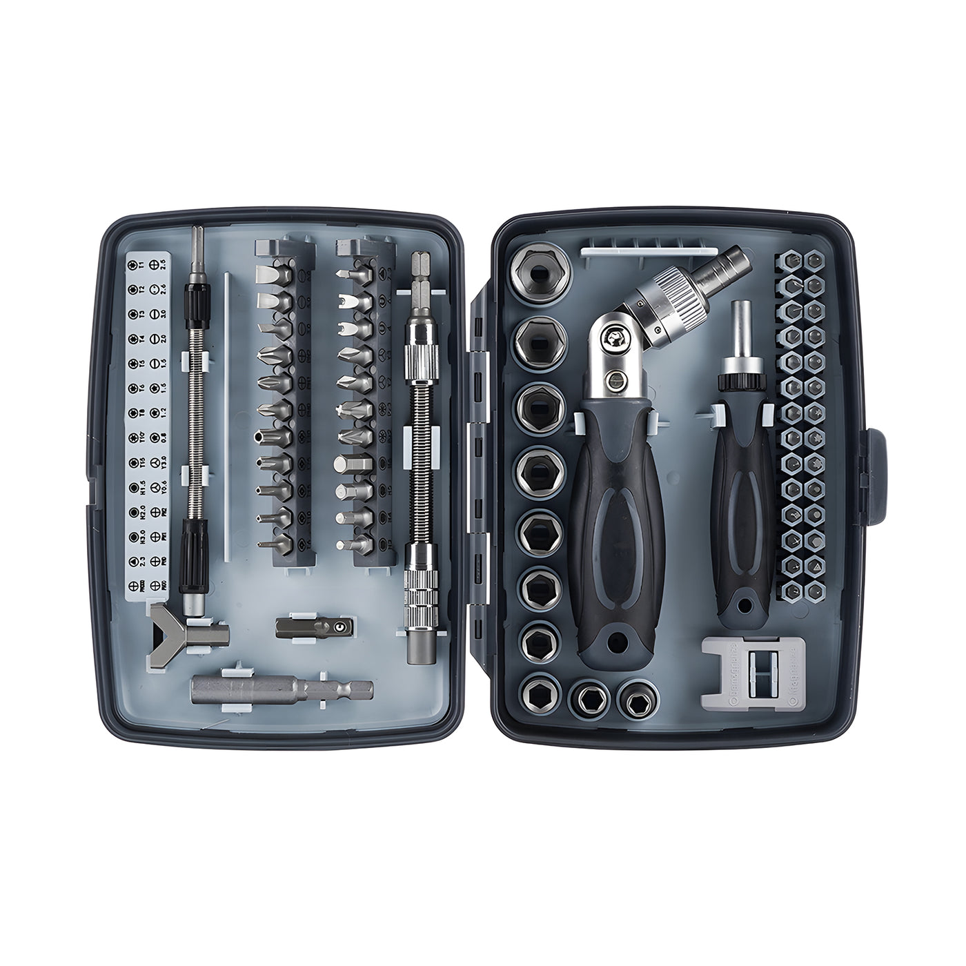 Harfington 68-in-1 Cr-V Steel， ABS Nickel Plated Ratchet Screwdriver Socket Sets