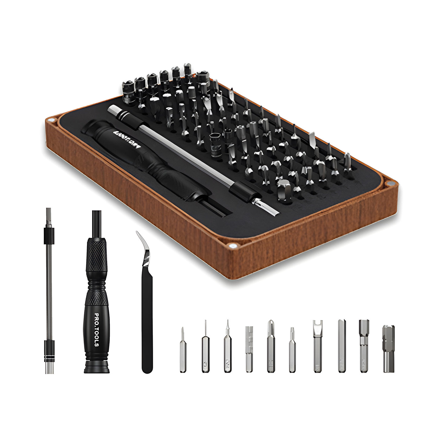 Harfington 69-in-1 Hand Screwdriver Set with Magnetic Repair Tool Kit(Wood Grain)