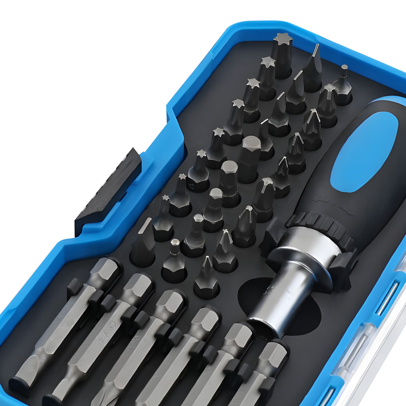 Harfington Cr-V Steel, PP Ratcheting Screwdriver Set, Blue and Black Magnetic Sets