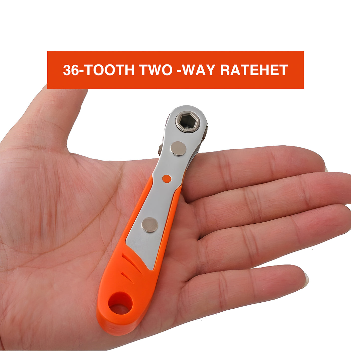 Harfington 36-Tooth Reversible Mini Ratchet Screwdriver and Accessories, Cr-V Steel, PP, Orange