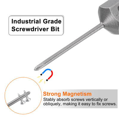 Harfington 5 Stück #000 Phillips Schraubendreher Bit PH000 1/4" Sechskantschaft 2" (50mm) Lang Magnetisch S2 Stahl Industriequalität Schraubendreher Bit Kreuzkopf Bits 0.047" (1.2mm) Stab