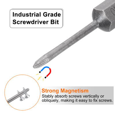 Harfington 10 Stück #0 Phillips Schraubendreher Bit PH0 1/4" Sechskantschaft 2" (50mm) Lang Magnetisch S2 Stahl Industriequalität Schraubendreher Bit Kreuzkopf Bohrer Bits 0.079" (2mm) Stab