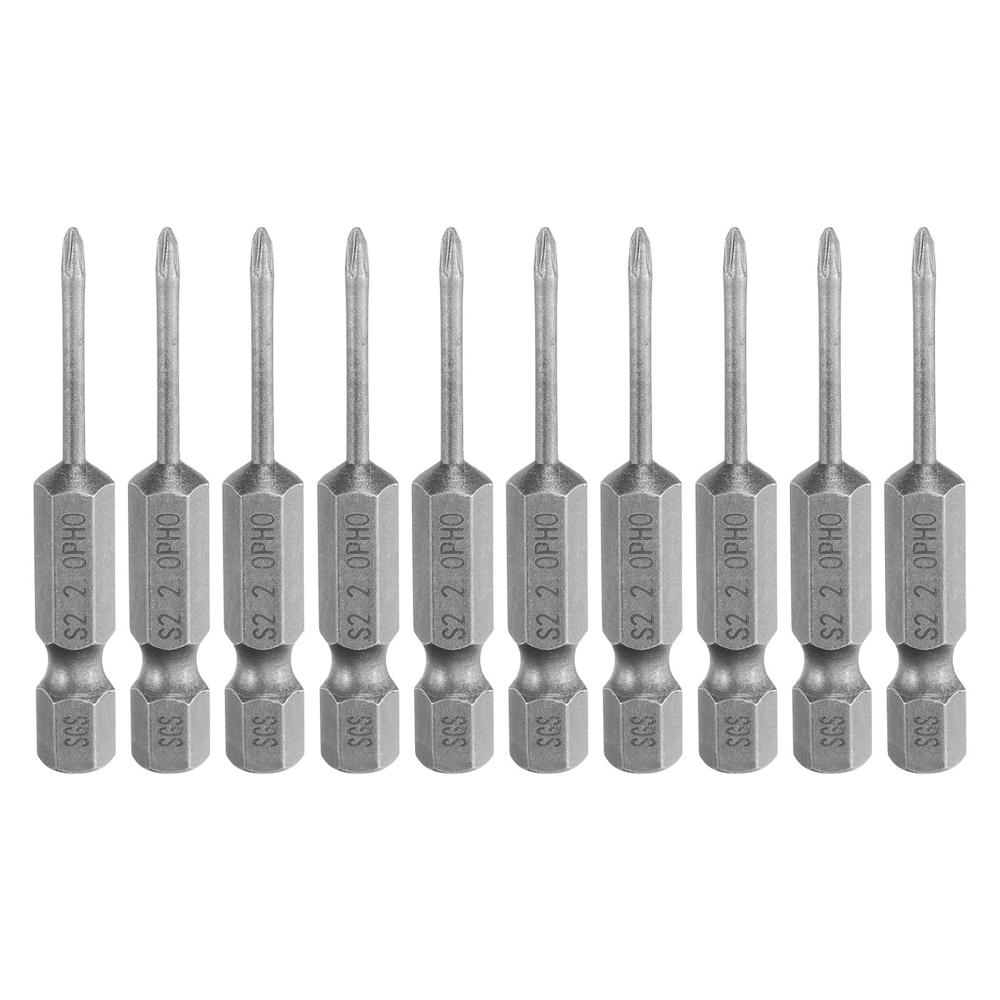 Harfington 10 Stück #0 Phillips Schraubendreher Bit PH0 1/4" Sechskantschaft 2" (50mm) Lang Magnetisch S2 Stahl Industriequalität Schraubendreher Bit Kreuzkopf Bohrer Bits 0.079" (2mm) Stab