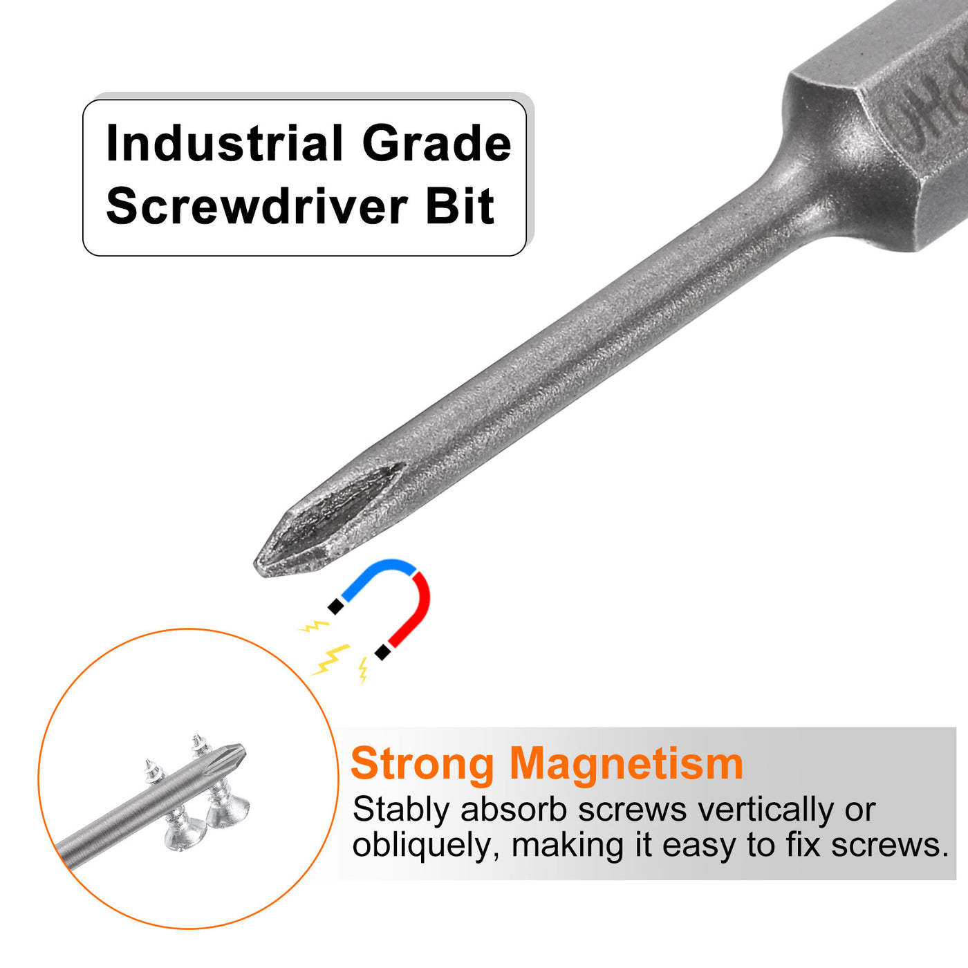 Harfington 5 Stück #0 Phillips Schraubendreher Bit PH0 1/4" Sechskantschaft 2" (50mm) Lang Magnetisch S2 Stahl Industriequalität Schraubendreher Bit Kreuzkopf Bohrer Bits 0.098" (2.5mm) Stab