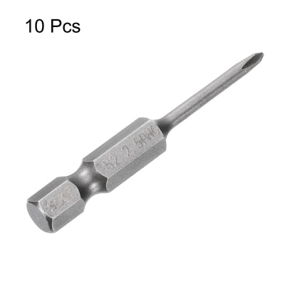 Harfington 10 Stück #0 Phillips Schraubendreher Bit PH0 1/4" Sechskantschaft 2" (50mm) Lang Magnetisch S2 Stahl Industriequalität Schraubendreher Bit Kreuzkopf Bits 0.098" (2.5mm) Stab