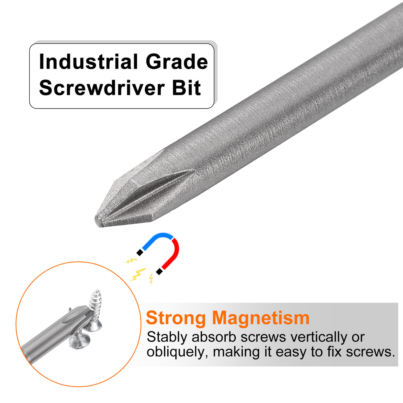 Harfington 5 Stück #1 Phillips Schraubendreher Bit PH1 1/4" Sechskantschaft 2,56" (65mm) Lang Magnetisch S2 Stahl Industriequalität Schraubendreher Bit Kreuzkopf Bits 0,197" (5mm) Stab