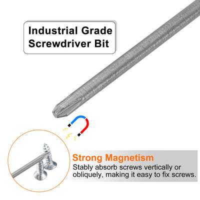 Harfington 10 Stück #1 Phillips Schraubendreher Bit PH1 1/4" Sechskantschaft 4,33" (110mm) Lang Magnetisch S2 Stahl Industriequalität Schraubendreher Bit Kreuzkopf Bits 0,098" (2,5mm) Stab