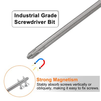 Harfington 5 Stück #1 Phillips Schraubendreher Bit PH1 1/4" Sechskantschaft 4,33" (110mm) Lang Magnetisch S2 Stahl Industriequalität Schraubendreher Bit Kreuzkopf Bits 0,118" (3mm) Stab