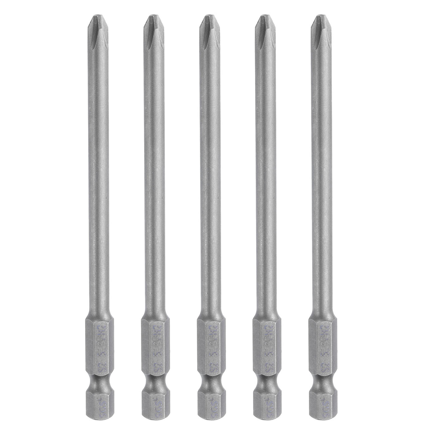 Harfington 5pcs Magnetic Phillips Screwdriver Bit PH2 1/4" Hex Shank 110mm Long 5mm Rod