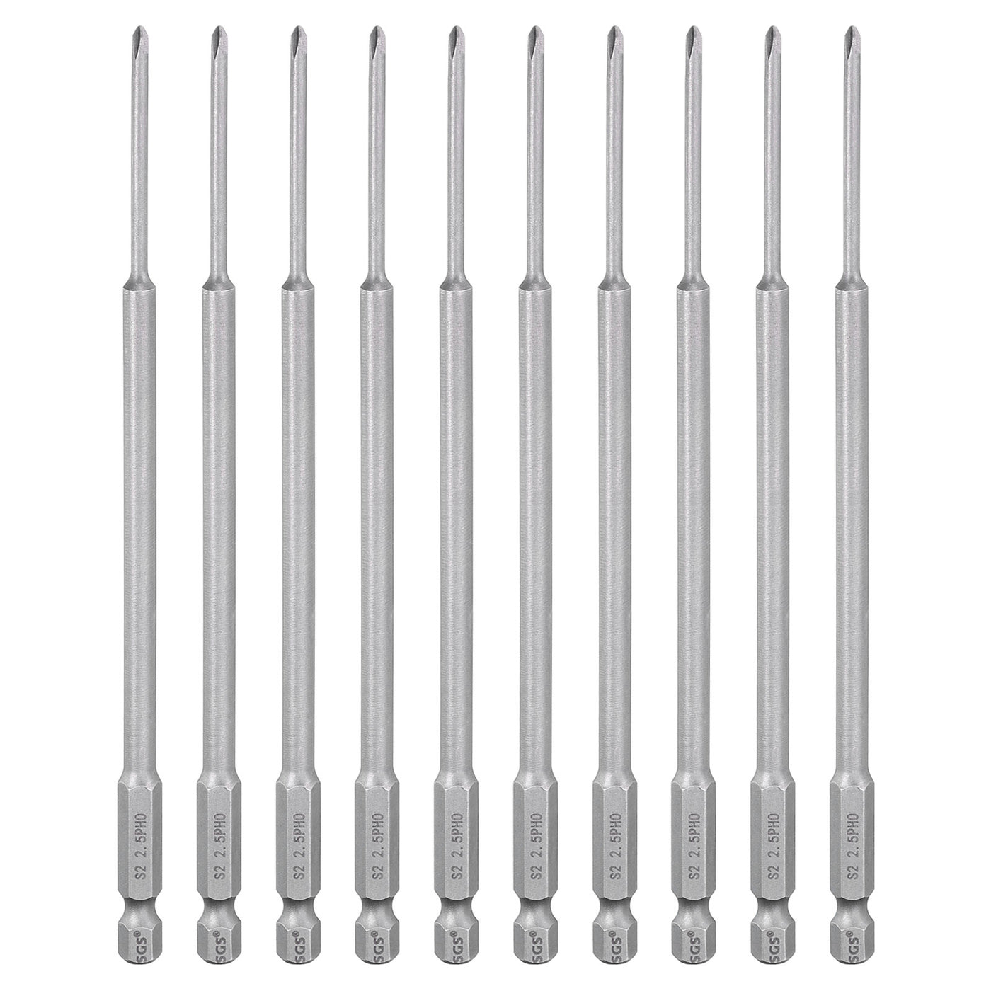 Harfington 10pcs Magnetic Phillips Screwdriver Bit PH0 1/4" Hex Shank 150mm Long 2.5mm Rod